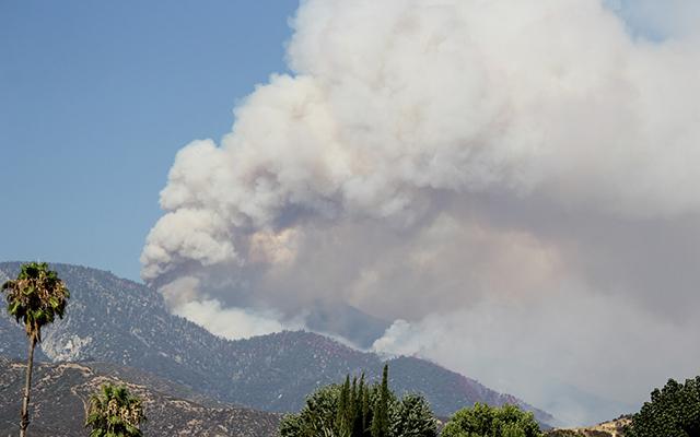 Wildfire on southern california hill