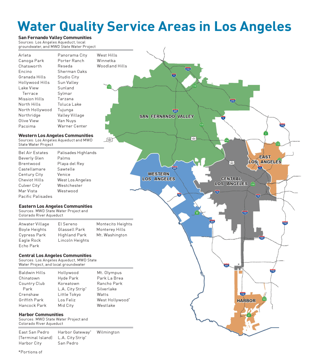 Map of LADWP Water Services Areas