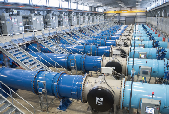 LA UV Disinfection Plant treatment pipes