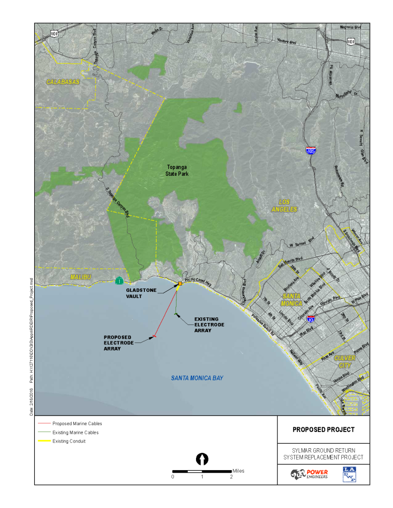 Proposed alignment map for Sylmar Ground Return System Replacement Project