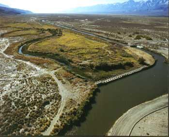 Arial photo of Owens River