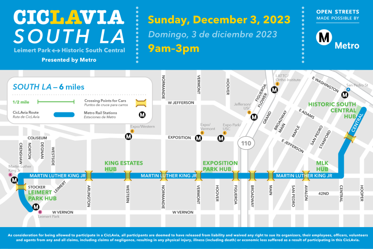 Dec. 3, 2023 CicLAvia Map route