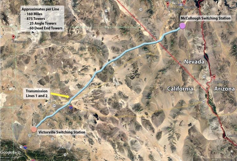 McCullough-Victorville Transmission Lines 1 and 2 Project Map