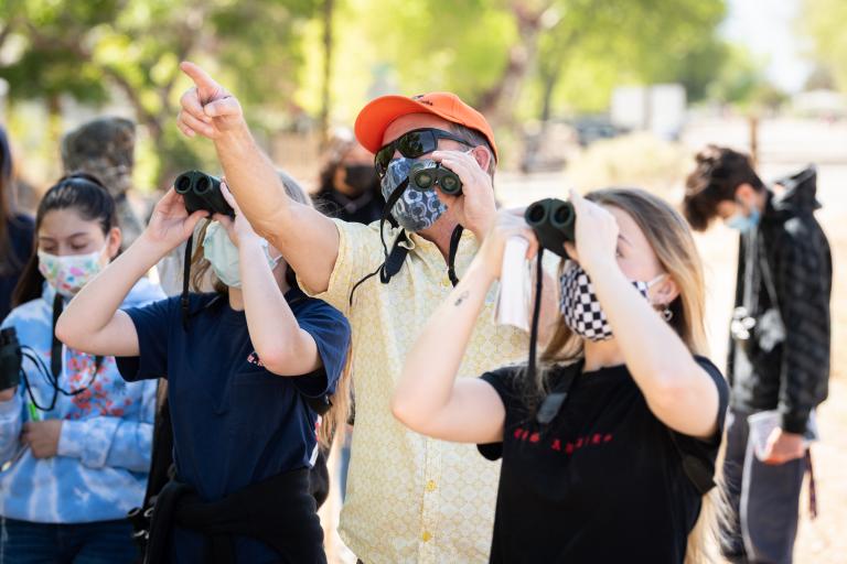 Community Partnerships Image for LADWP in the Eastern Sierra - People looking with Binoculars