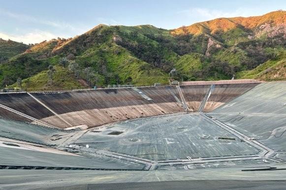 Santa Ynez Reservoir Cover Removal in Progress captured April 2026