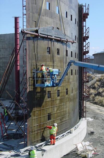 Photo of Hansen Recycling water 7 million gallon tank wall being constructed