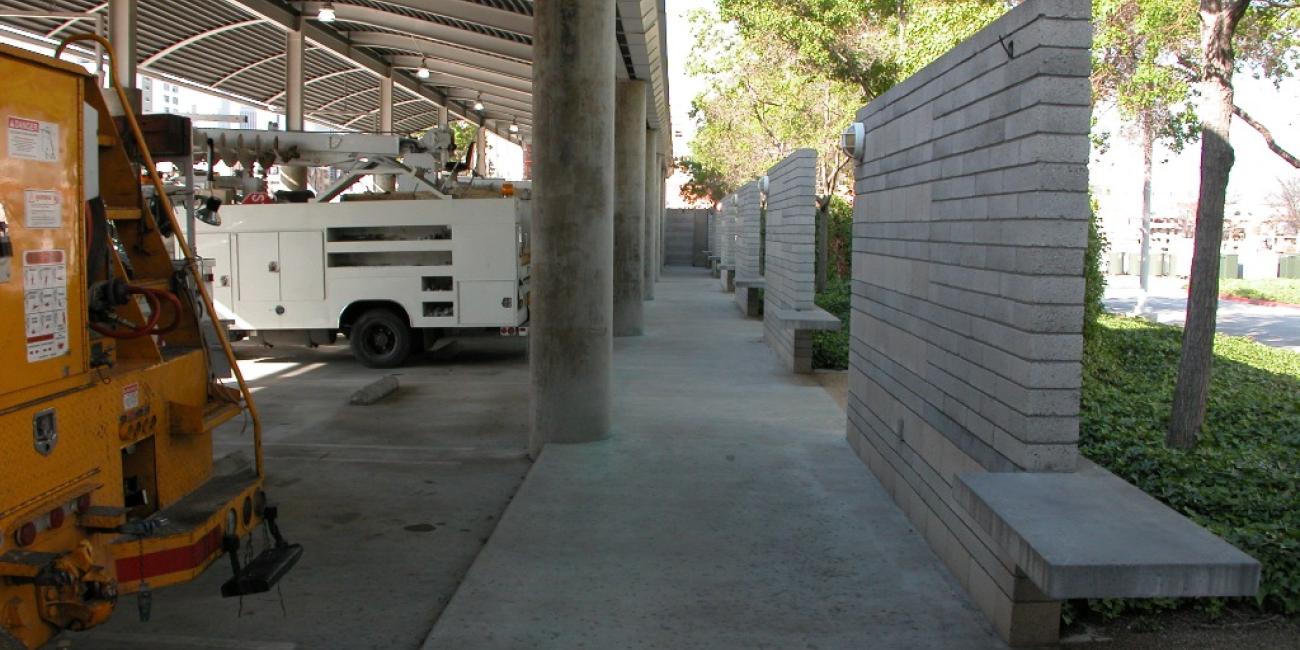 Central District Covered Parking (rear), Walkway and Benches