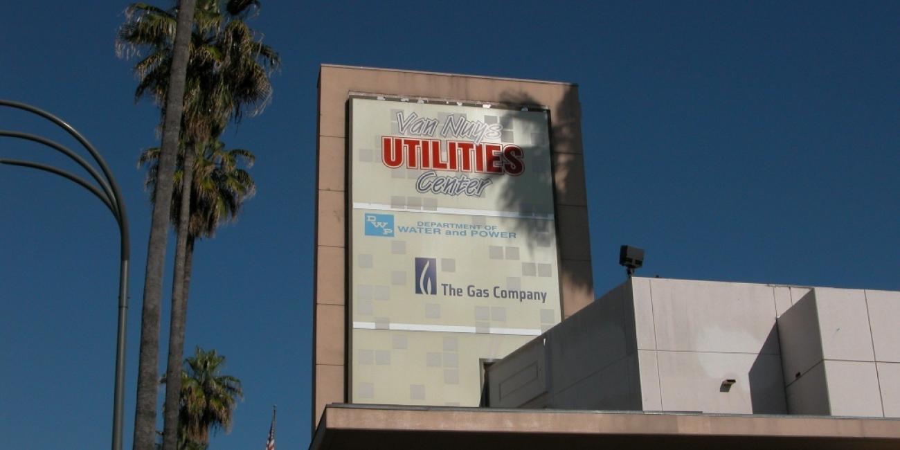 Image of Van Nuys Customer Service Center - Detail of Marquee
