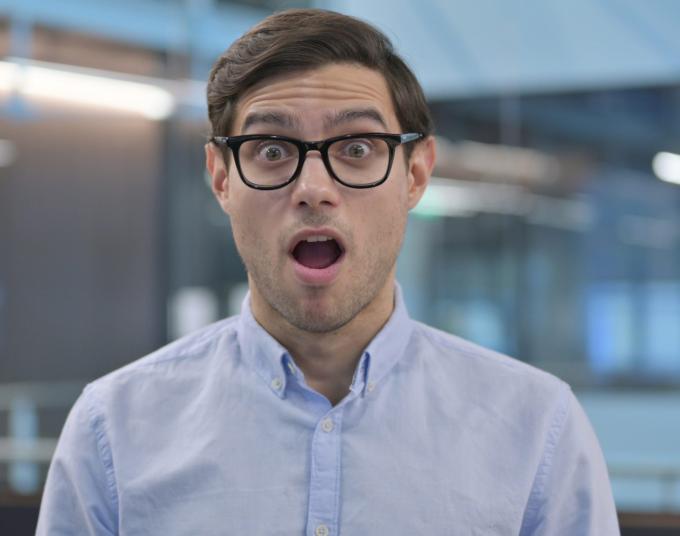 man with shocked facial expression