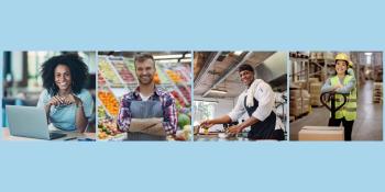 4 workers in different work environments